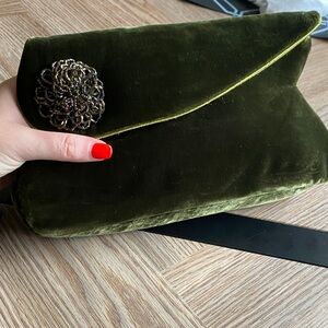 Elegant Olive Green Clutch